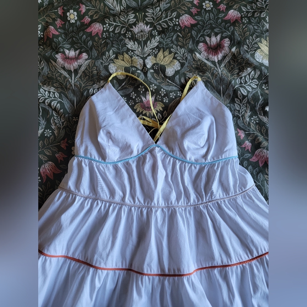 STAUD Cleo Colorblock Tiered Midi Dress Size S - Picture 7 of 9